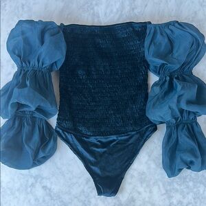 Free People intimately puff sleeve bodysuit NWT small